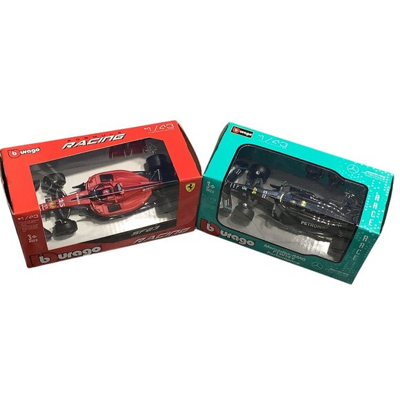 2 Burago Formula Racing SF23 Ferrari Mercedes AMG F1W14 E Performance - Picture 8 of 8